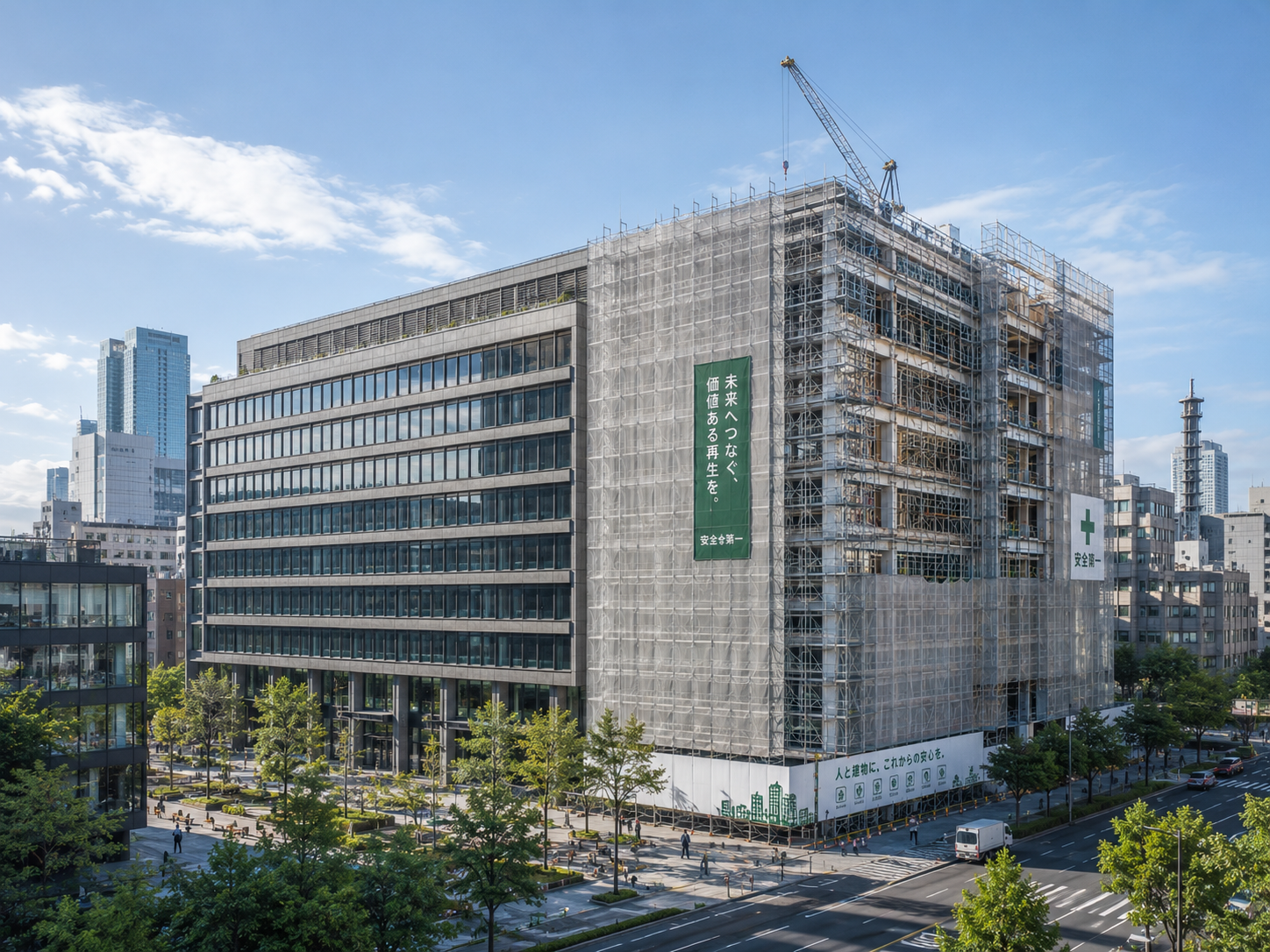 耐震改修工事の現場
